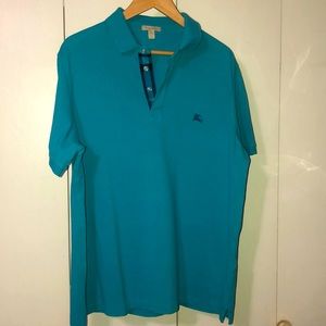 Burberry Aqua Blue polo , XL, cotton shirt